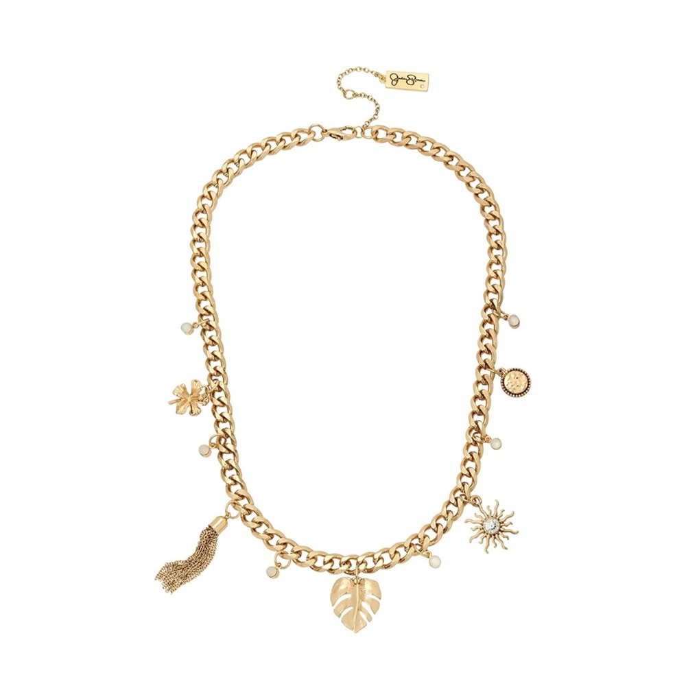 Jessica Simpson Safari Mixed Charm Frontal Necklace